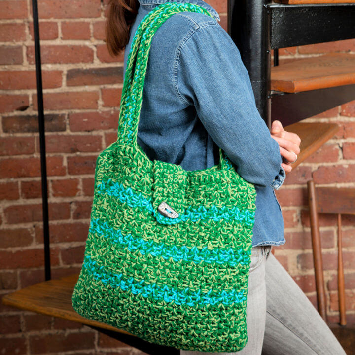 crochet canvas bag
