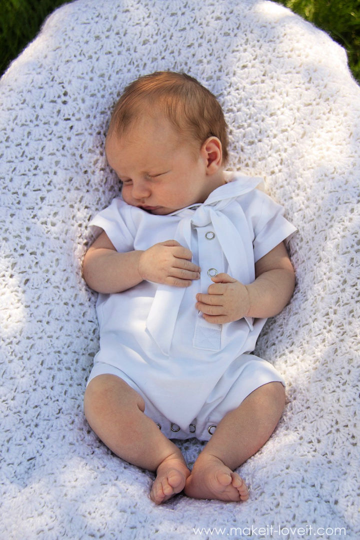 Baby Boy Dedication Sailor Romper