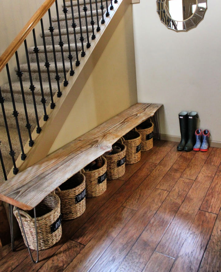 wooden boot rack