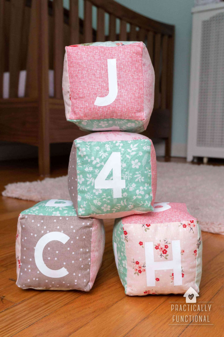 Homemade Soft Baby Blocks for Baby Girl