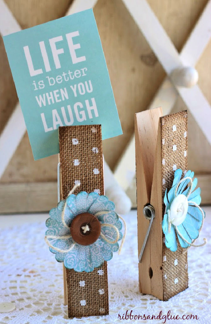 How to Make Burlap Clothespins