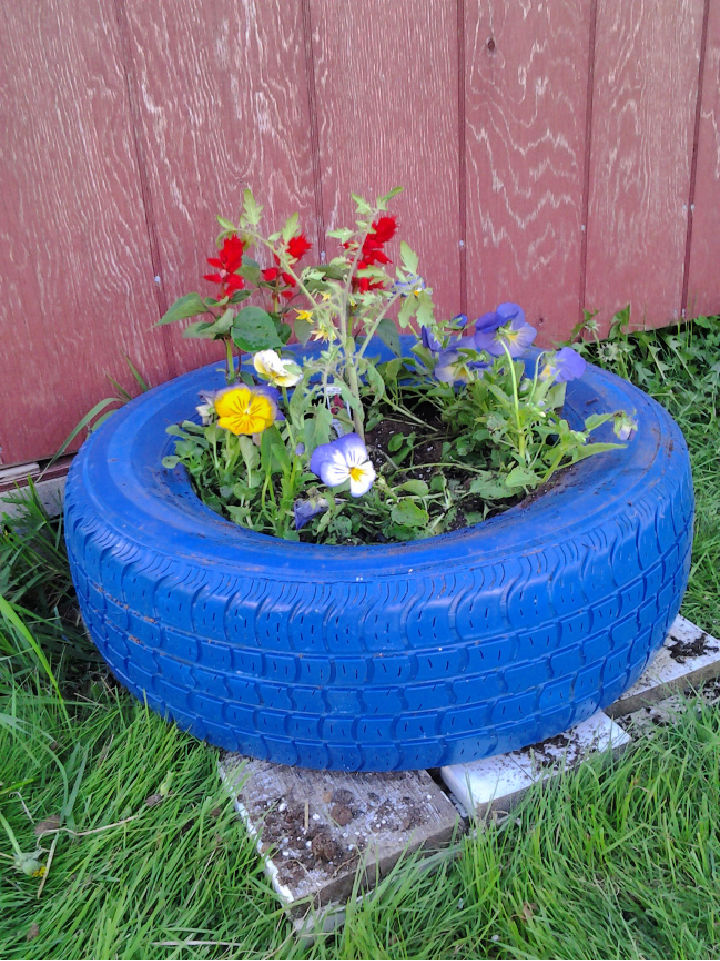 Recycled Car Tire Planters