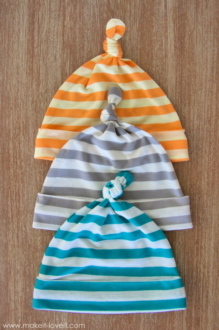 Stretchy Baby Hats with Top Knots