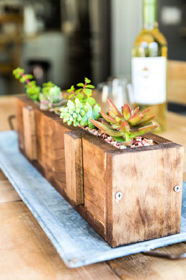 Wood Succulent Planter for Baby Shower Host